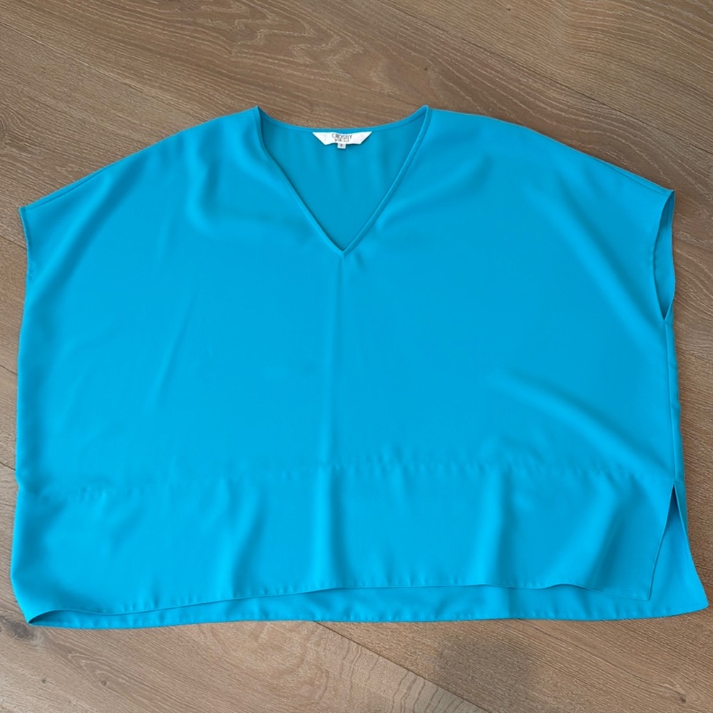 Crosby Turquoise V-Neck Blouse